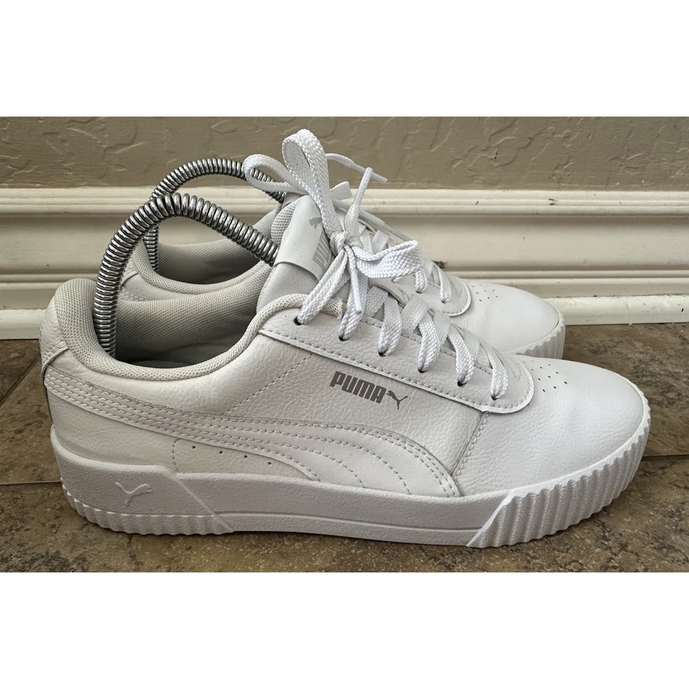 PUMA Carina 2.0 White Silver Womens Athletic Sneaker 9.5